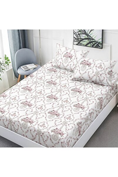 Pucioasa Finet duvet cover set + 2 pillowcases 160x200cm, Pink flowers