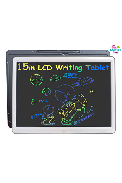 Brother Toys 15 İnch Renkli Yazan LCD Dijital Çocuk Tablet Yazı Tahtası Silin...