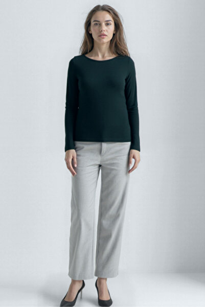 WESTMARK LONDON Black Boat Neck Long Sleeve Women's T-Shirt Heather