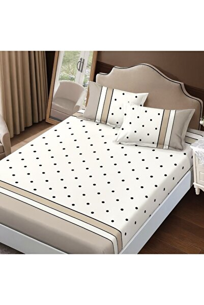 Pucioasa Duvet cover set + 2 pillowcases 160x200cm, Black polka dots