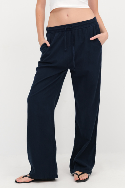 Addax Waist-tied Wide Leg Trousers PN5118-PNC