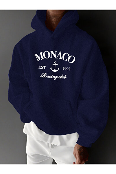 uyguntarz Hanorac oversize unisex cu design imprimat Monaco Racing Club