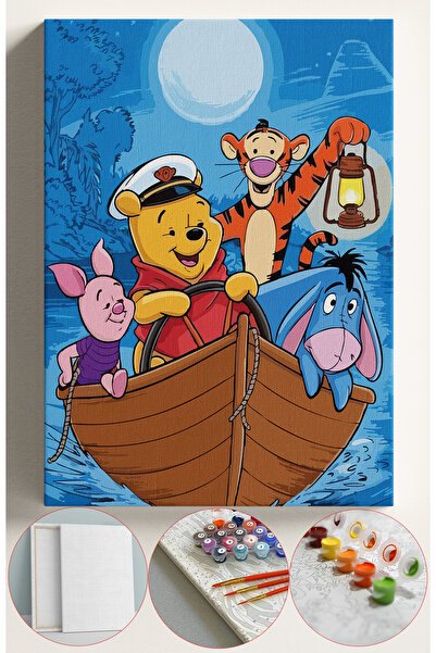 Sulepas Sayılarla Boyama Seti Numaralı Tuval Fırça Boya 40x50 Cm Winnie ve ar...