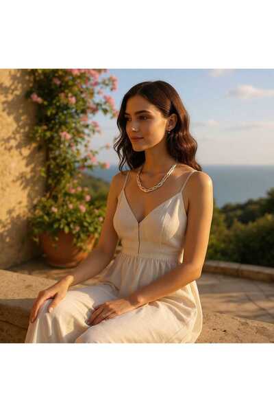 GOOG DESIGN قلادة فولاذية بتصميم شبكي ذهبي وفضي اللون - مجوهرات أنيقة وراقية