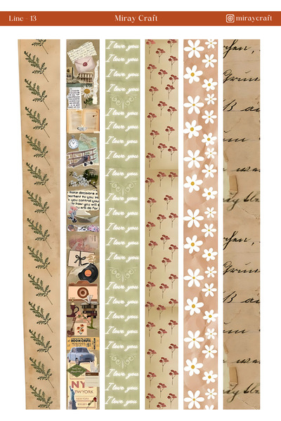 MirayDesign 1 komad naljepnice sa temom trake 12x17 cm | Za planer i bullet j...