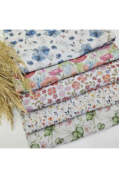 Kaf Kumaş Baskılı %100 Pamuk 2 Katlı Gri Krinkıl Müslin Kumaş | Desen 1