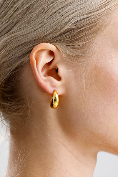 Ventino Silver 18k Altın Kaplama Modern Tasarım 925 Ayar Gümüş Kadın Yarım Ha...