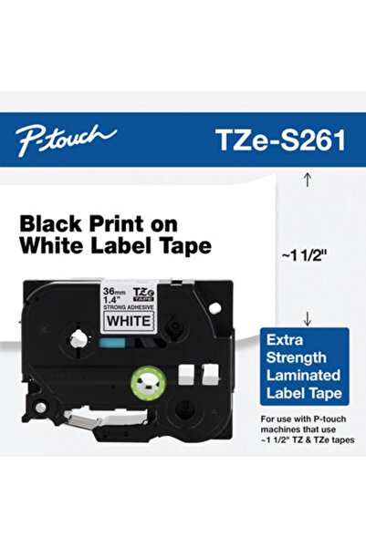 Brother TZES261 TAPE 36MM BLK/WHITE