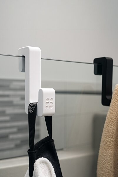 ceatly 4’lü Duşakabin Askı Seti – Banyo Havlu & Kese Askılığı, Plastik Kapı Ü...