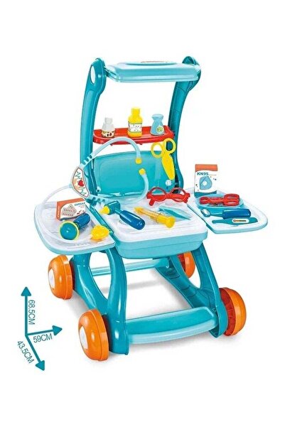 Generic عربة طبيب قابلة للتحويل للأطفال 2 في 1، أدوات طاولة الطبيب، مجموعات لعب الطبيب التظاهري، لعبة ما قبل المدرسة