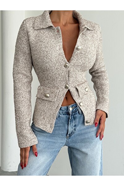 kenza'a Πλεκτό μπουφάν με γιακά πουκάμισου