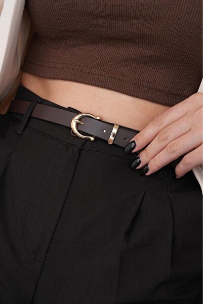 Desre Moda Kahverengi/Gold Tokalı Kadın Kemer Pantolon kemeri Kot Kemeri Ceke...