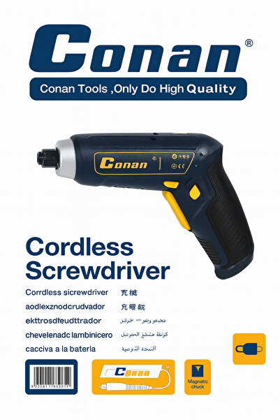 CONAN COCS01 3.6V Cordless Screwdriver – 1500mAh Li-ion, 3 N·m, 250 RPM, ¼″ Hex Magnetic Chuck