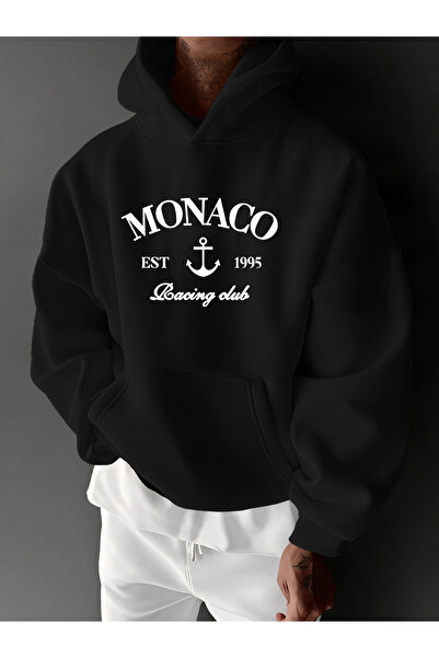 uyguntarz Hanorac oversize unisex cu design imprimat Monaco Racing Club