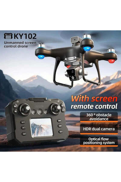 KY 102 Drone with Screen Controller, Brushless Motor, Obstacle Avoidance, Optical Flow, SD Card & 2