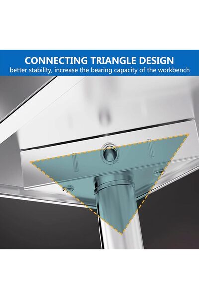 A.E Stainless Steel Work Table with Backsplash, Commercial Kitchen Work Table For Prep & Work with Stora