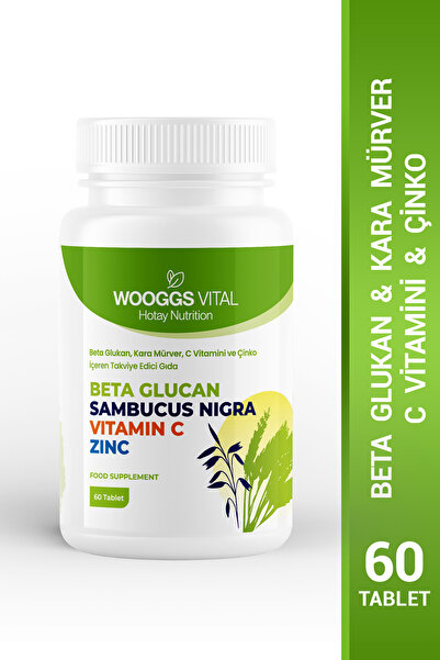 Hotay Nutrition Wooggs Vital BETA GLUKAN , KARA MÜRVER ,C VİTAMİNİ VE ÇİNKO 6...