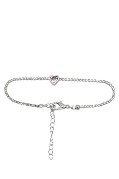 Bijuty سوار نسائي من سو واي - لون فضي مع قلب وردي - (مع هدية مفاجئة)