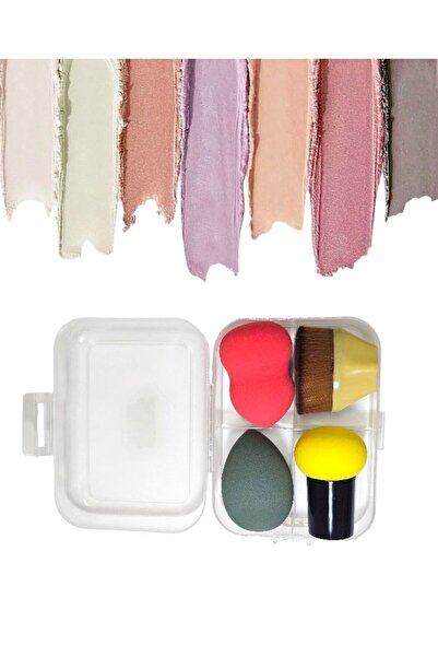 Noella Kutulu 4’lü Makyaj Süngeri + Profesyonel Makyaj Fırçası–Fondöten, Kapa...