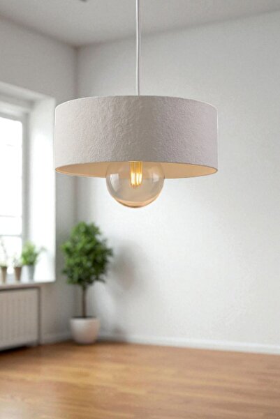 Oxyteez Oval Beton Avize Modern Dekoratif Aydınlatma 20 cm E27 Duy Salon Yatak Odası Mutfak İç Mekan