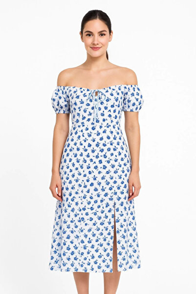 velmorafashion Velmora Off-The-Shoulder Floral Print Dress