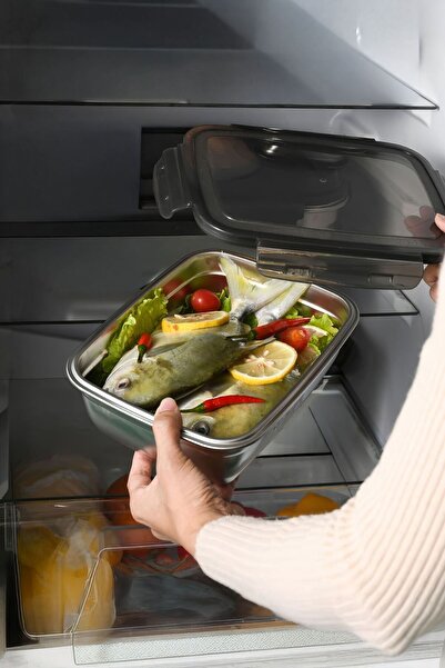 Chavin 3 Adet 304 Çelik 550-850-1800 ml Yemek Meyve Et Buzdolabı Beslenme Saklama Kabı