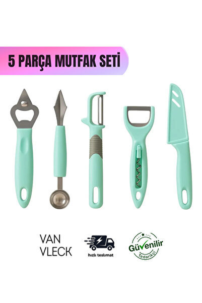 VAN VLECK 5’li Mutfak Seti – Şişe Açacağı, Tirbüşon, Sebze Soyacağı, Bıçak, M...
