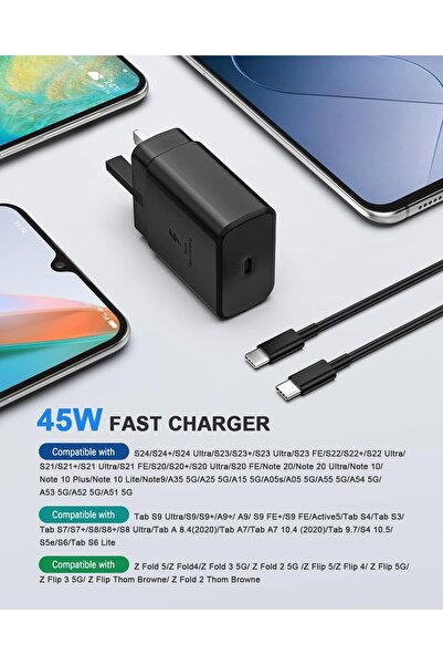 Genneric Jippofu 45W USB-C Fast Charger (Single Port) - Compatible with Samsung Galaxy, Honor Pad, Lenovo Tab