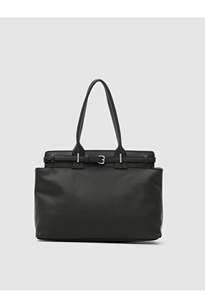 LEVA Siyahyumuşak deri büyük çanta