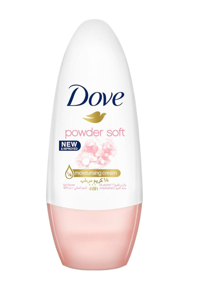 Dove Antiperspirant Deodorant Roll-On, for 48 hour protection, Powder Soft, alcohol free 50 ml