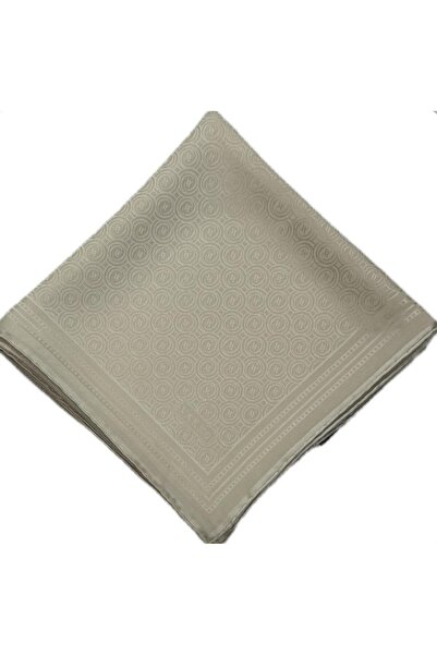 Vakko Jakar Monogram İpek Eşarp 41363-Ekru