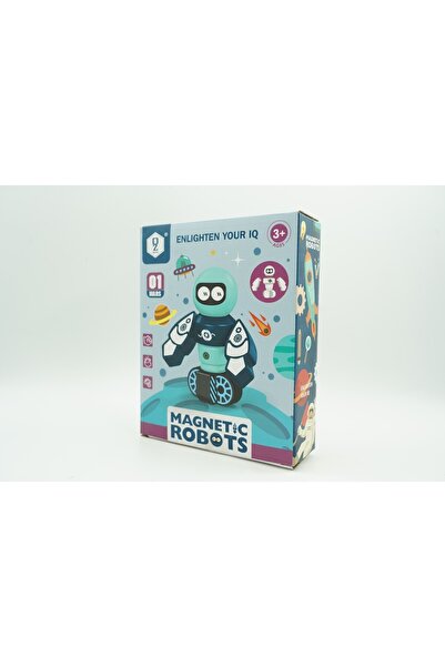 Tim Smart Magnetic Block Set for Kids, 7 Pieces, Storage Box, Robot, Blue