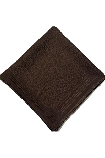 Vakko وشاح حريري جاكار مونوغرام 41363- بني داكن