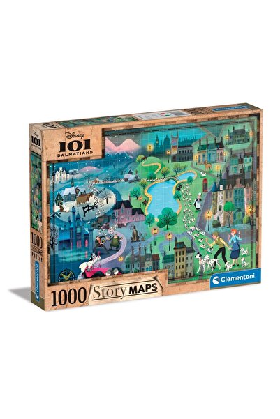 CLEMENTONI Puzzle 1000 piese Disney Story Maps 101 Dalmatieni