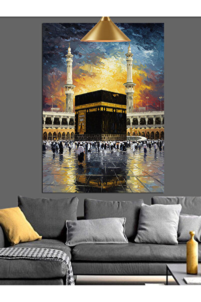 karizmart Kabe Mekke Manzara Dekoratif Kanvas - Mdf Ahşap Tablo