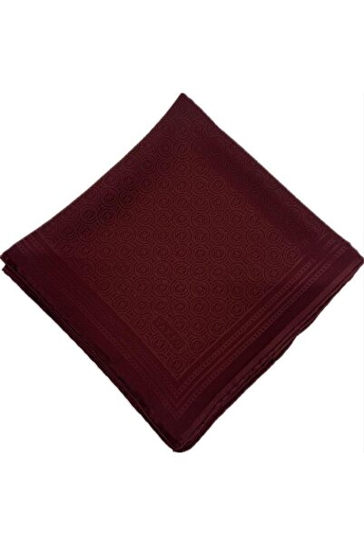 Vakko Jakar Monogram İpek Eşarp 41363-Bordo