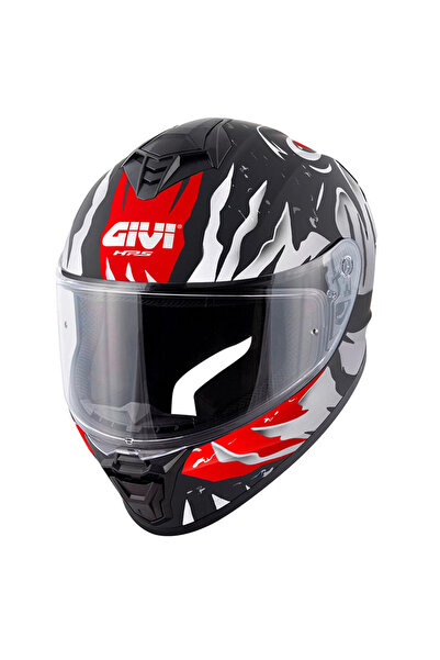 Givi 50.X SHARKBITE MAT SİYAH-BEYAZ-KIRMIZI KAPALI KASK