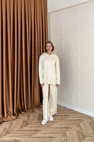 Stilife Eros Hooded Stone Knitwear Set Stone