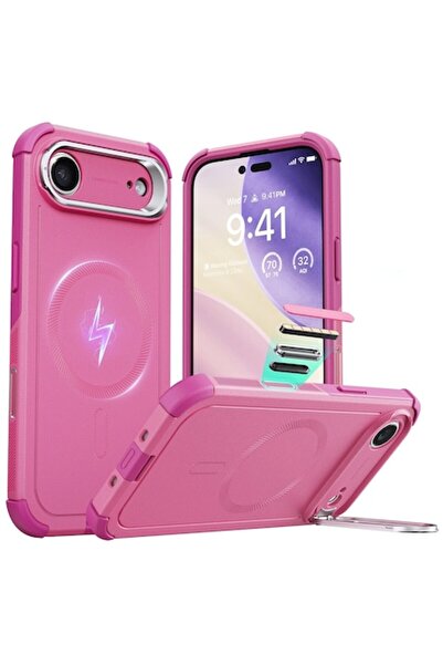 Stef's Cat Θήκη Cyber ​​Armor με βάση στήριξης για iPhone 17 Air, ροζ