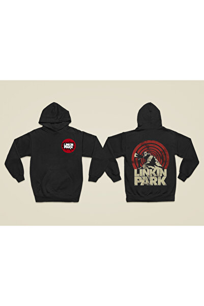 MAGORS سترة روك من القطن المطبوع بأكمام طويلة من لينكين بارك، مزودة بغطاء للر...