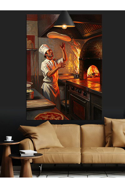Artmeg Pânză decorativă Pizza Master la cuptor - pictură pe lemn MDF