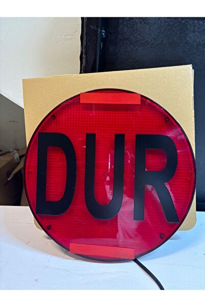 Cazyy Işıklı Servis Dur Levhası Ledli Dur Tabelası (30CM)