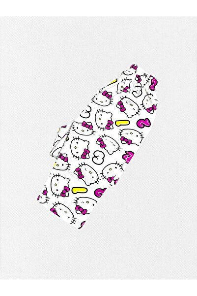 Pajama Shop Set de pijamale de iarnă pentru fetiță, 100% bumbac, culoare albă, cu model de pisică, cu guler cămașă, cu nasturi până la picioare