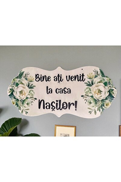 OEM Placuta Bine ati venit la casa Nasilor, verde, 67x31cm, MDF