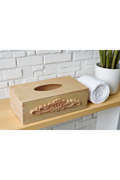 Decoratiuni Vintage Casa Retro Napkin box and carved wooden ornament, 13*25 cm