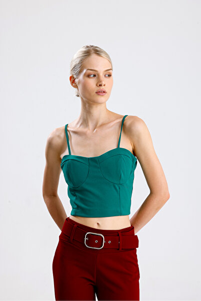 Sense Gloplu Bustier |   Bus33438 Green