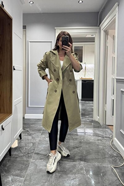 Banu Angay Urban Grace Kuşaklı Trençkot Olive