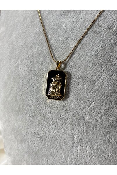 Uzak Işıklar قلادة من الفولاذ المقاوم للصدأ بتصميم الإمبراطور الذهبي