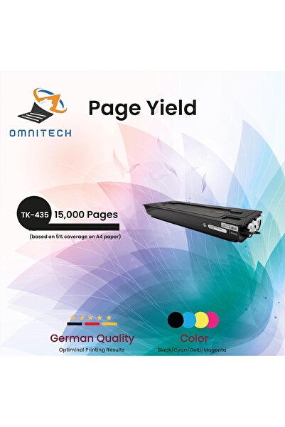Omnitech Omni Tech TK-435 Black Toner Cartridge - Compatible with Printer Kyo...