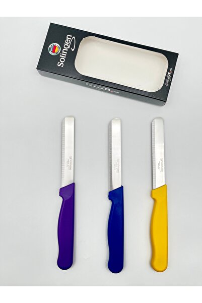 Solingen Orijinal Klever Micro 3 Adet Doğrama Bıçağı Mor-Lacivert-Sarı